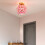 Gallickan loftlampe – lyserødt blomsterdesign, 5