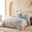 Σετ παπλωματοθήκης με floral σχέδιο σε σχήμα queen size, boho και vintage φύλλα 2