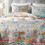 Σετ παπλωματοθήκης με floral σχέδιο σε σχήμα queen size, boho και vintage φύλλα 4