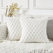 stuks 16x16" superzachte, pluizige pluche kussenhoezen, luxe kussenhoezen van imitatiebont voor bank/fauteuil/bed – wit