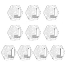 Crochet adhésif acrylique Invisible, 10 pièces, matériaux-Argent