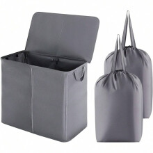 105L Double Compartment Laundry Hamper with Lid and