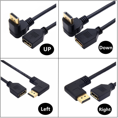 Cable de extensión DisplayPort 1.2 4K con ángulo de 90 2