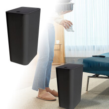 Cubo pequeño de 2,6 galones / 10 litros con tapa abatible - Material PP, a prueba de olores, ahorra espacio para baño, dormitorio y sala de estar