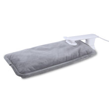 Carmen Rechargeable Hot Water Bottle, Soft Touch Fleece Cover, Hand Warmer, Automatic Temperature Control, W36cm x H19cm, Grey, C85044GRY