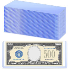 Sepamoon 100pcs Dollar Bill Sleeves, 6.9x2.95", Clear Hard Plastic, Waterproof Currency Holders & Protectors for Collectors – Compatible with US