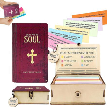 Handmade Wooden Bible Verse Box – 150 Emotion-Themed Cards