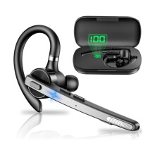 Casque Bluetooth avec 72 h d'autonomie en conversation, V5.1, double microphone et réduction de bruit, boîtier 500 mAh, mains libres pour le