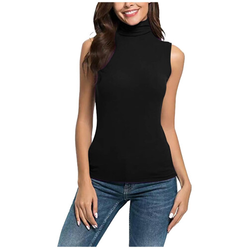 Damen Kurzarm-Tops mit Stehkragen, Basic-Stretch-Leichtgewicht-Unterhemden