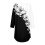 Sorte blomstrede plus size dametoppe, 3/4-ærmet polyesterbluse – Kompatibel med weekendtøj 5