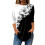 Sorte blomstrede plus size dametoppe, 3/4-ærmet polyesterbluse – Kompatibel med weekendtøj 2