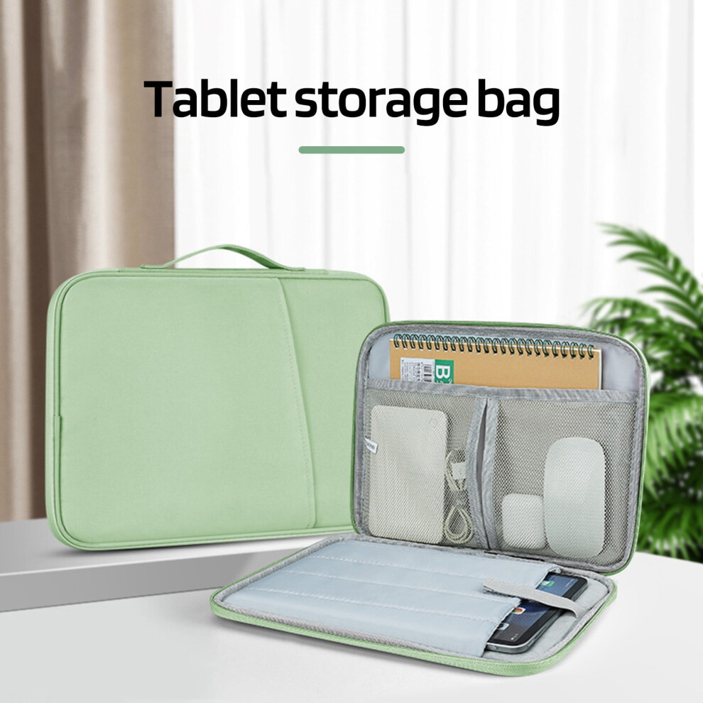 11.13" Tablet Sleeve Bag Compatible With Ipad, Splash-Proof Travel Case With Handle, Slim Protective Carrying Briefcase Green 9353595338982