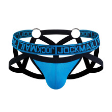 Mens Thong Jockstrap Underwear Valentine's Day 2025 Casual Fashion Solid Sexy Underwear Thong Buttock Lift Breathable Briefs Blue
