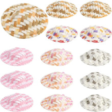 40 mini sombreros tejidos, mini sombrero de vaquero de 1,5 pulgadas, sombrero de paja tejido en miniatura, gorros pequeños y coloridos para