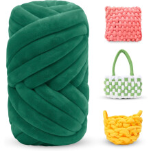 0.55lb/10Yd Thick Chunky Arm Knitting Yarn, Jumbo Tube Velvet Yarn for Blankets, Bags, Pet Beds, Rugs, Pillows – Compatible with Hand & Crochet