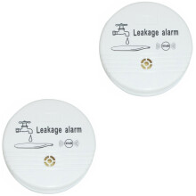 2pcs High Leak Detector Loud Water Leak Alarm without Battery for Basement Apartment Kitchen Bathroom (White)