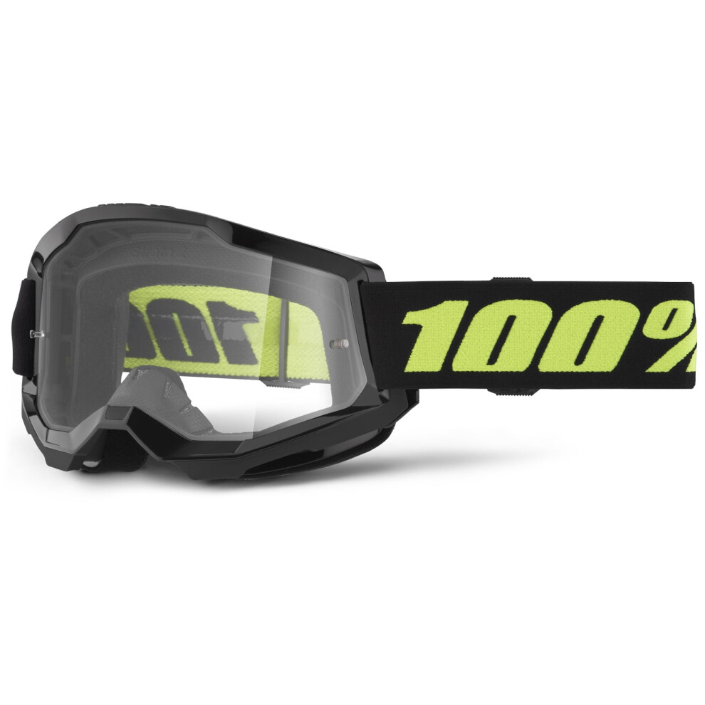 100% Strata 2 Off-Road Goggle (Solar Eclipse - Clear Lens) Black 9313598899248