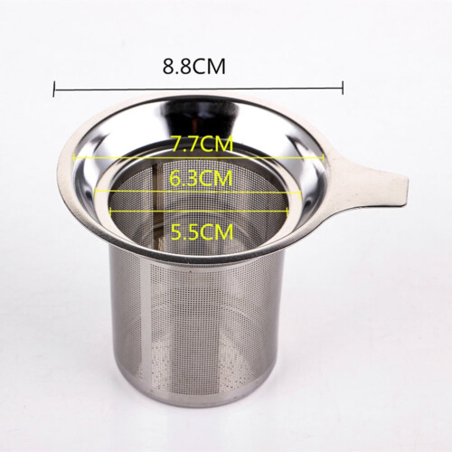 Fine Tea Strainer Coffee and Tea Filter Basket Silver 1Pack 2