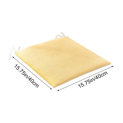 Cuscino per sedia giallo, spesso, antiscivolo, lavabile, con lacci. 2