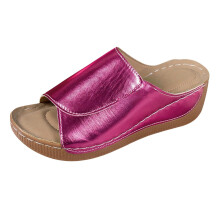 Ediodpoh Ladies Fashion Solid Color Leather Toe Thick Sole Casual Sandals and Slippers Womens Slippers Hot Pink_002 8