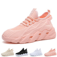 Pantofi sport respirabili pentru femei, pantofi de alergare cu dantelă, talpă non-alunecare, confortabili, pantofi de mers pe jos, casual