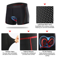 3d Men Cycle Underwear Shorts Breathable Gel Padded Biking Riding Shorts