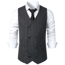 Men's Suit Vest Blouse Business Formal Dress Waistcoat Vest with 2 Pockets Slim for Suit or Tuxedo