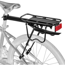 Portaequipajes trasero para bicicleta con guardabarros y tiras reflectantes, de liberación rápida, universal, de gran capacidad, compatible con