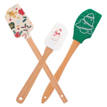 Ensemble de spatules de cuisson en bois et silicone