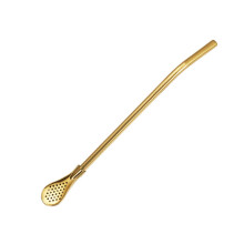 Canudo de aço inoxidável com colher para bebidas, filtro de chá reutilizável, canudo para mexer bebidas, canudo à prova de vazamentos para