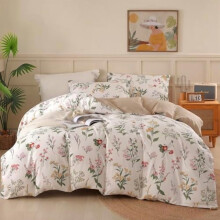 Funda nórdica individual - Funda de edredón 100% algodón con estampado floral, juego de 3 piezas, transpirable, con cierre de cremallera y lazos