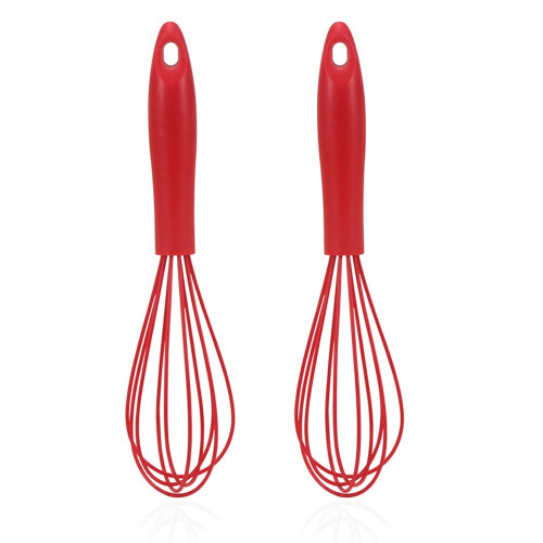 3 bucăți de mini teluri din silicon pentru bucătărie premium - Set mini teluri pentru ouă, roșu
