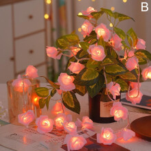 Guirlande lumineuse LED en forme de rose, idéale pour la Saint-Valentin, un mariage, une chambre, une décoration de nuit, un jardin ou un Noël.