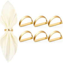 Lot de 6 ronds de serviette en spirale métallique – Porte-serviettes en alliage pour mariages, fêtes, banquets et buffets