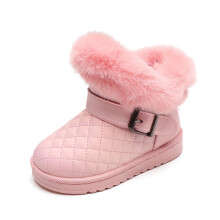 Bottes d'hiver pour enfants, imperméables, antidérapantes et chaudes, doublées en polaire, pour petits garçons et petites filles, couleur unie,