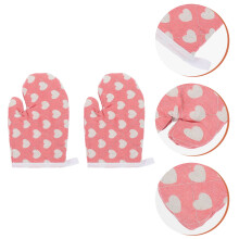 Gants de cuisine roses en coton pour enfants – Lot de 2, résistants à la chaleur