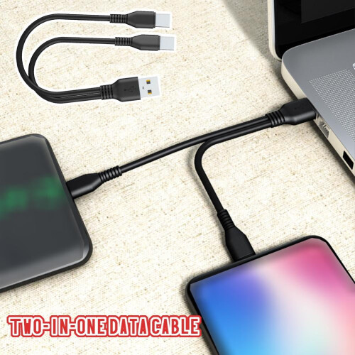 Cable de carga corto multi USB tipo C 2 en 1, cable de carga rápida USB múltiple > Q4G3 1