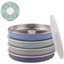 Piatti per bambini in acciaio inox con scomparti e ventose