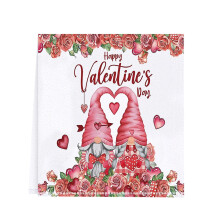 Torchon en microfibre motif gnome de la Saint-Valentin, 40 x 58 cm