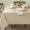 Toalha de mesa de linho com trama damasco, 152 x 213 cm (60 x 84 polegadas) 1