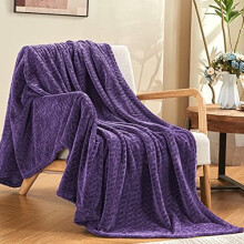 Super Soft Fleece Throw Blanket (50"x60", Purple) – Cozy, Washable, All-Season, Compatible with Couch, Sofa, Bed & Office