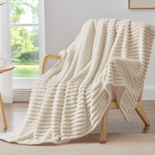 300 g/m² gestreifte Fleecedecke, 127 x 152 cm