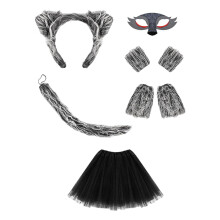 Set costum de vârcolac de Halloween - Set mască cu mănuși și bandă pentru urechi de lup, pentru petrecere, accesorii - Decor tematic din