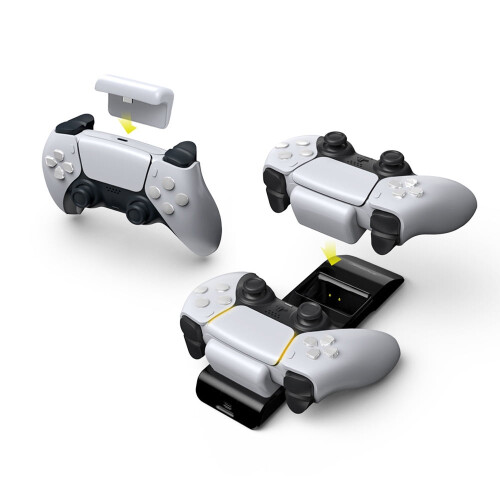 Base di ricarica doppia per controller wireless PS5 DualSense: ricarica rapida, base antiscivolo, compatibile con i controller PS5. 1