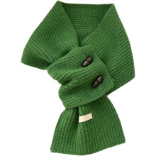 Cachecol feminino de inverno, 100% lã, com botões de madeira, protetor de pescoço tricotado, ideal para climas frios.
