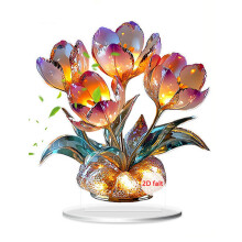Sculpture de fleur en acrylique moderne, impression 2D,-style D