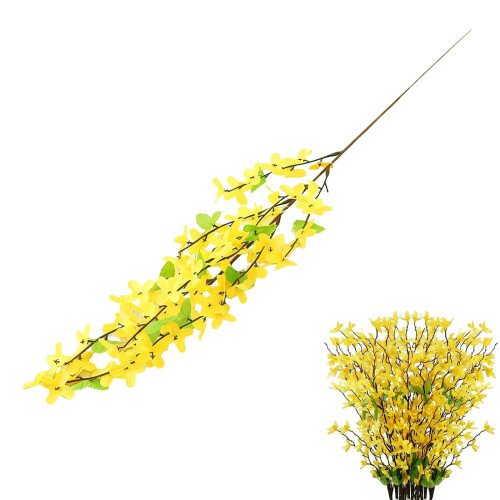 τεμάχιο τεχνητό λουλούδι Forsythia – κίτρινο, για διακόσμηση μπροστινής πόρτας, 1