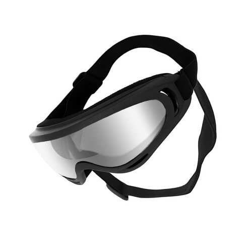 Lunettes coupe-vent pour chien avec sangle-Lentilles argentées