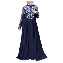 Dames moslimjurk, kaftan, jurk met lange mouwen, Arabische jilbab, abaya, islamitische traditionele jurk, kanten maxi-jurk