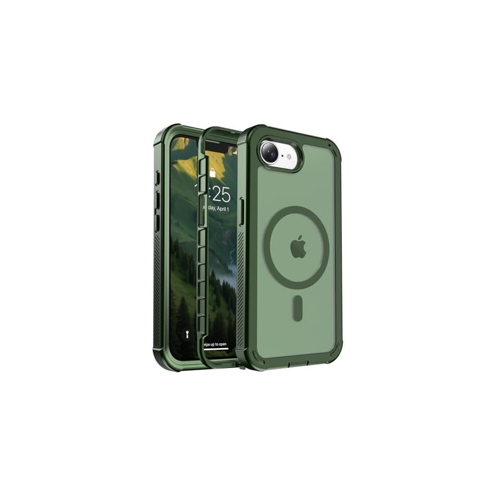 Zlcb Magnetic Iphone 16E Case, Magsafe Compatible, Military-Grade Drop Protection, Shockproof 2-Layer Bumper, 6.1", Army Green 9448990362080